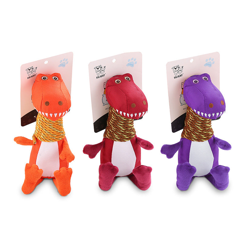 Plush Dinosaur Dog Toy