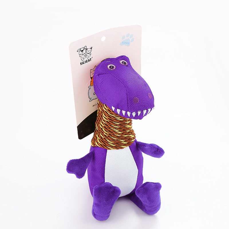 Plush Dinosaur Dog Toy